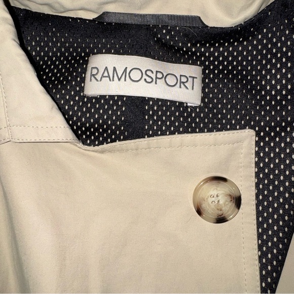 Vintage Ramosport Trench Coat Beige Size 38 With Belt Structured Trench - Picture 2 of 7